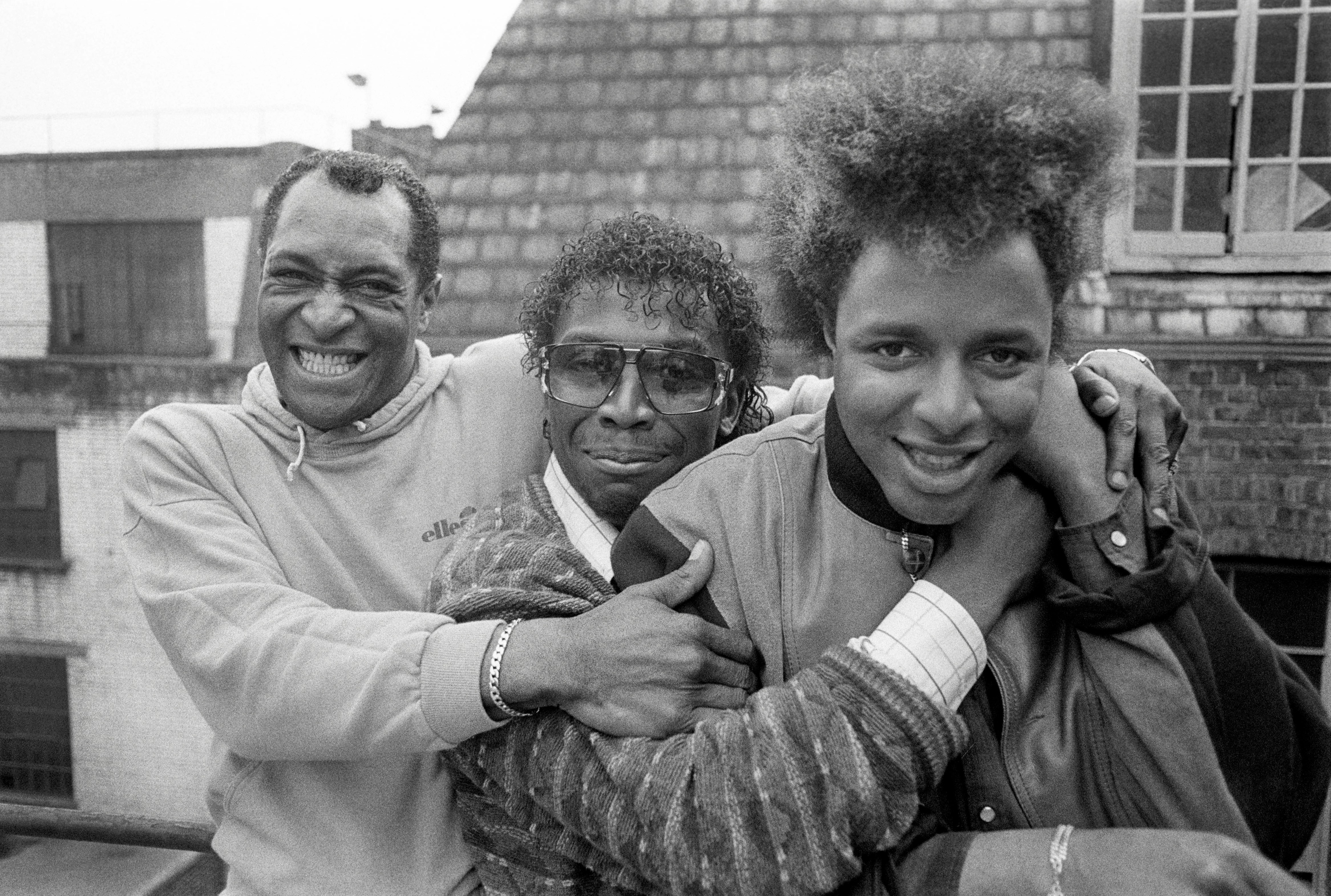 Group portrait of Imagination band members Errol Kennedy, Leee John, and Ashley Ingram.