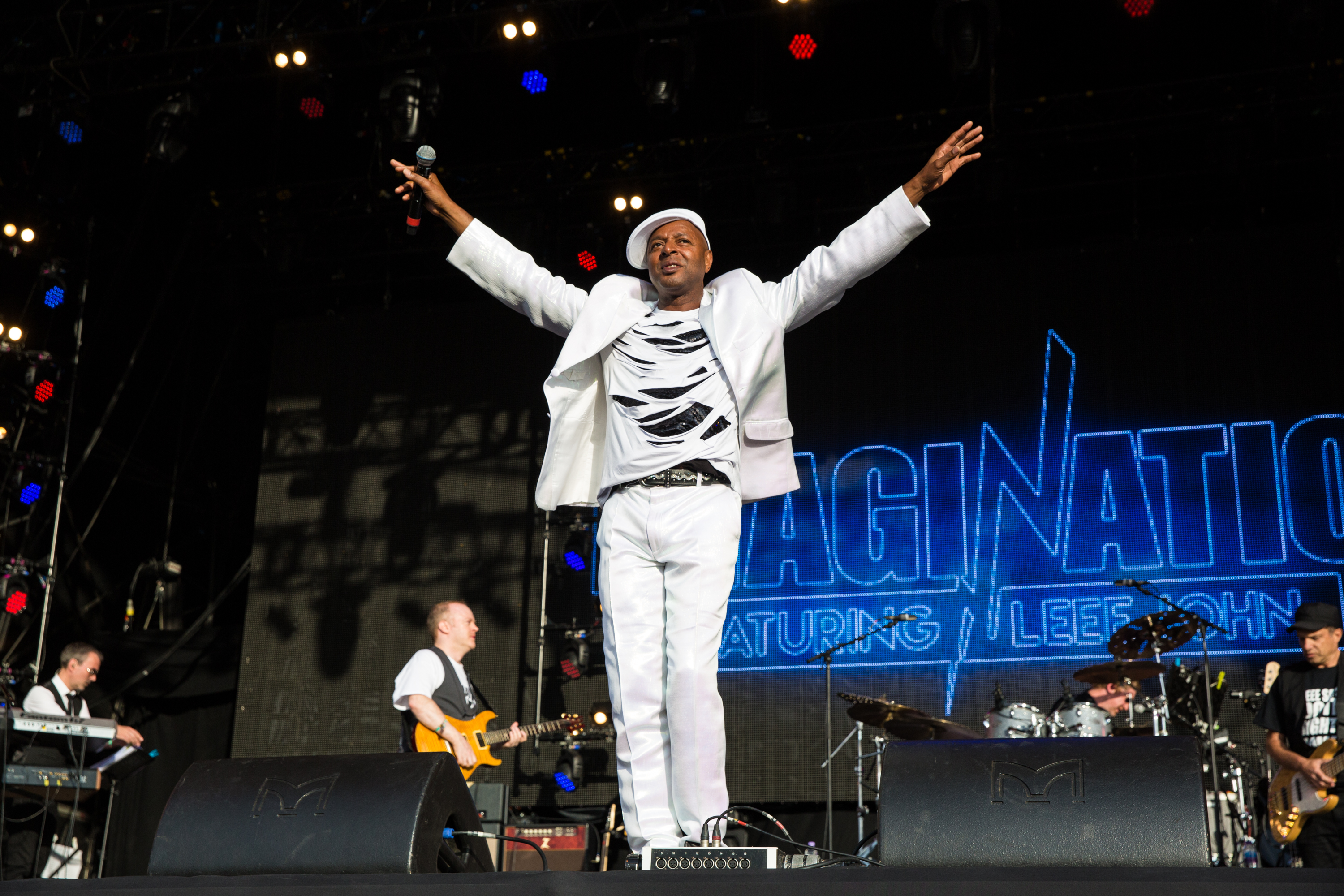 Leee John of Imagination performing at the Rewind Festival.